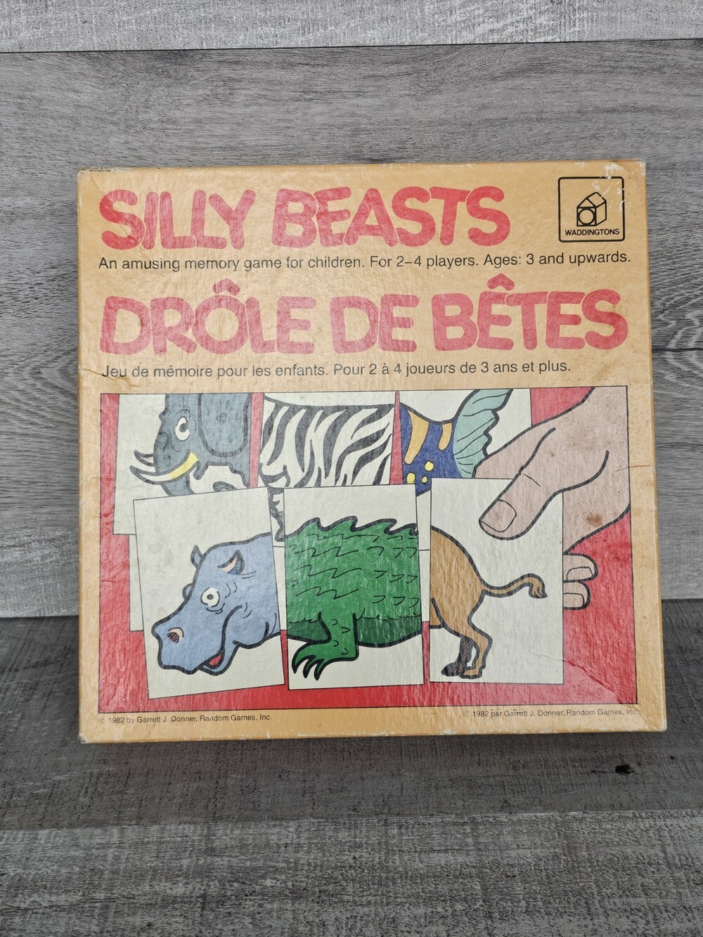 Silly Beasts Drole De Betes Memory Game Waddingtons 1982 Complete Rare HTF